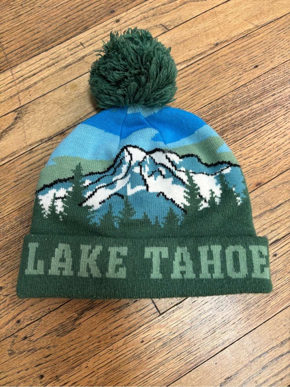 Lake Tahoe Kids Pom Beanie - Green Mountain Design